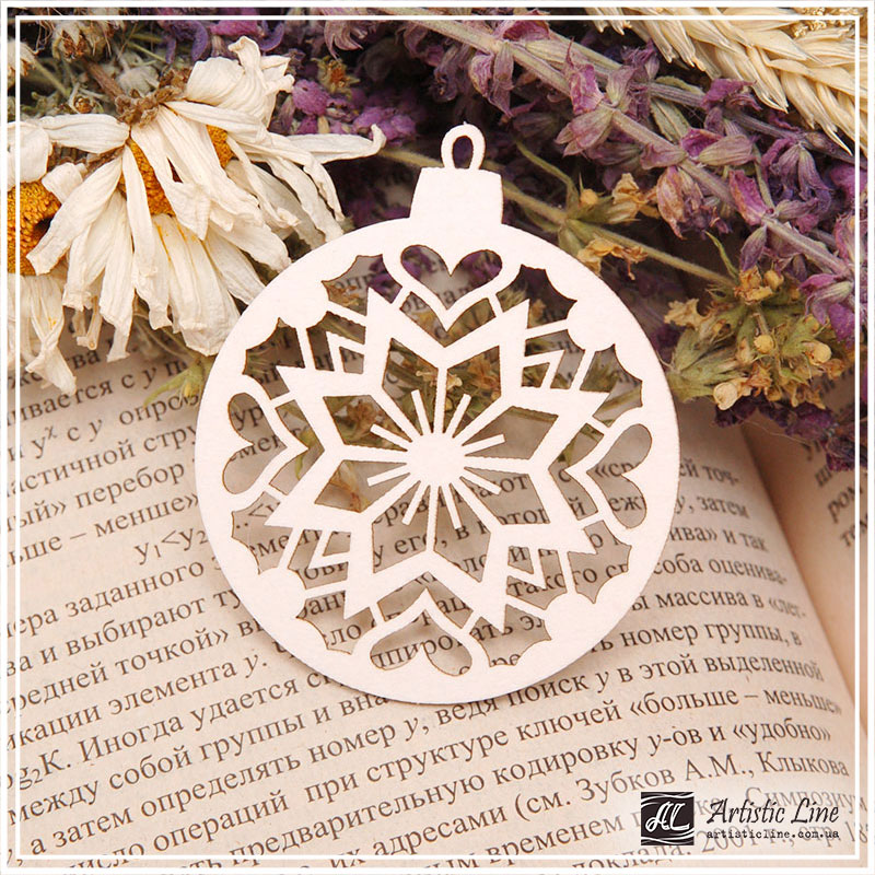 Чипборд, Новогодняя игрушка 02, 5,5х6,5 см, Artistic Line