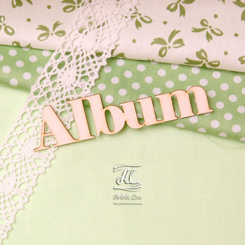 Чіпборд, напис Album, 8,5 см, Artistic Line