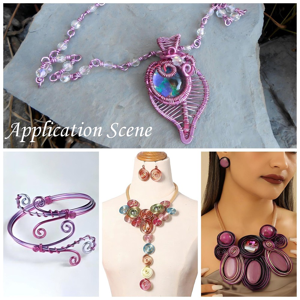 Алюминиевая проволока для рукоделия, розовый, 1 мм, 5 м