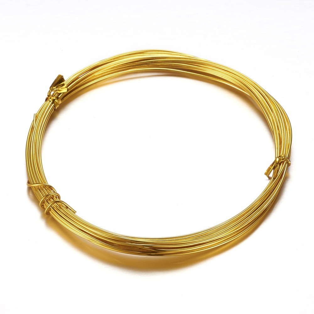 Алюминиевая проволока для рукоделия, цвет светлое золото, 2 мм, 5 м