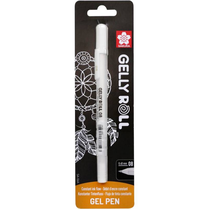 Ручка гелева, Gelly Roll Basic Medium 08, Біла, у блістері, Sakura
