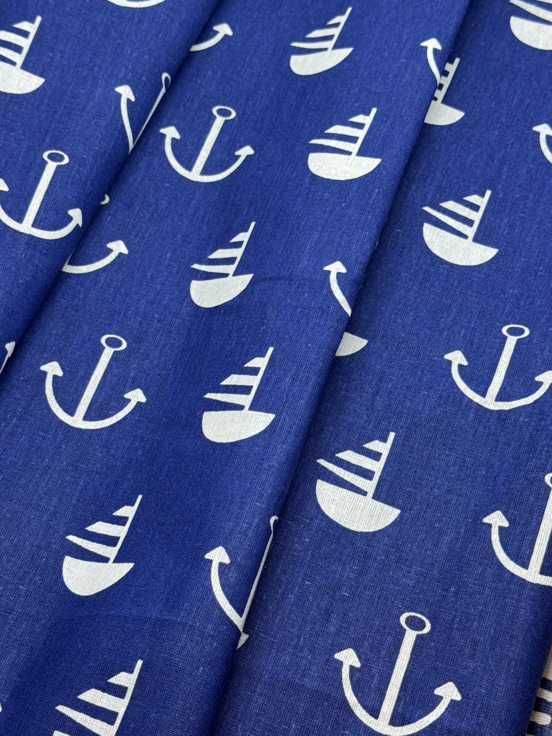 Бавовна Морська синя, 50х50 см, щільність 120 г/м2