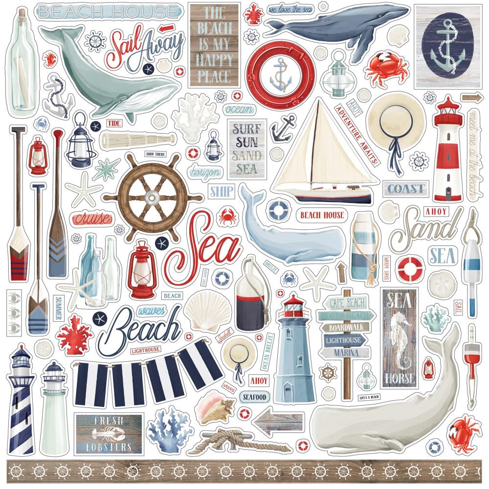 Набор наклейок By the Sea - Elements, 30х30 см, Echo Park