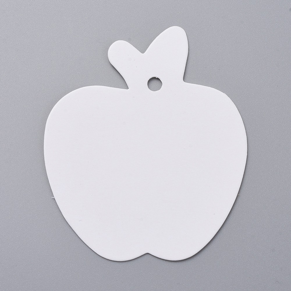 Тег, Яблуко, білий, 63,5x53x0,3 мм