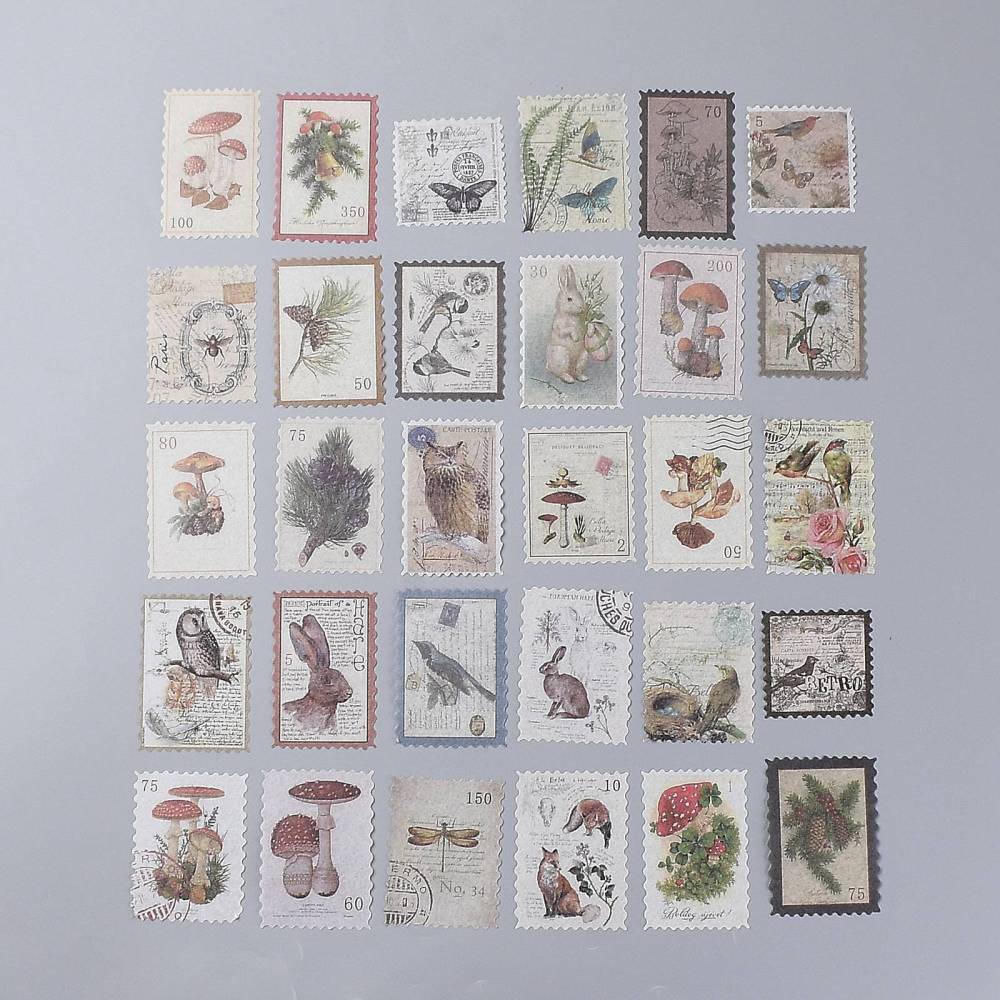 Набір наклейок Поштові марки, Природа, 60 од.