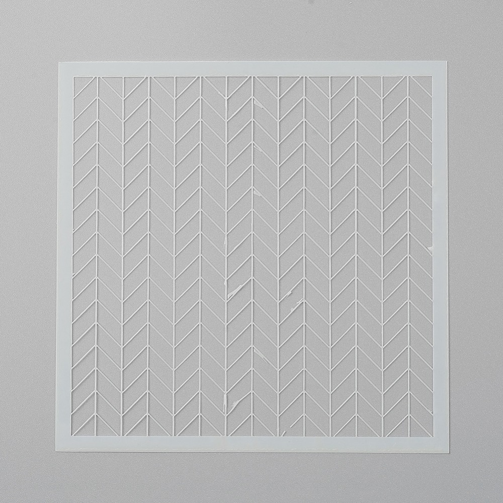 Пластиковый трафарет, Узор Елочка, 1 шт, 13x13 см, толщина 0,1 мм