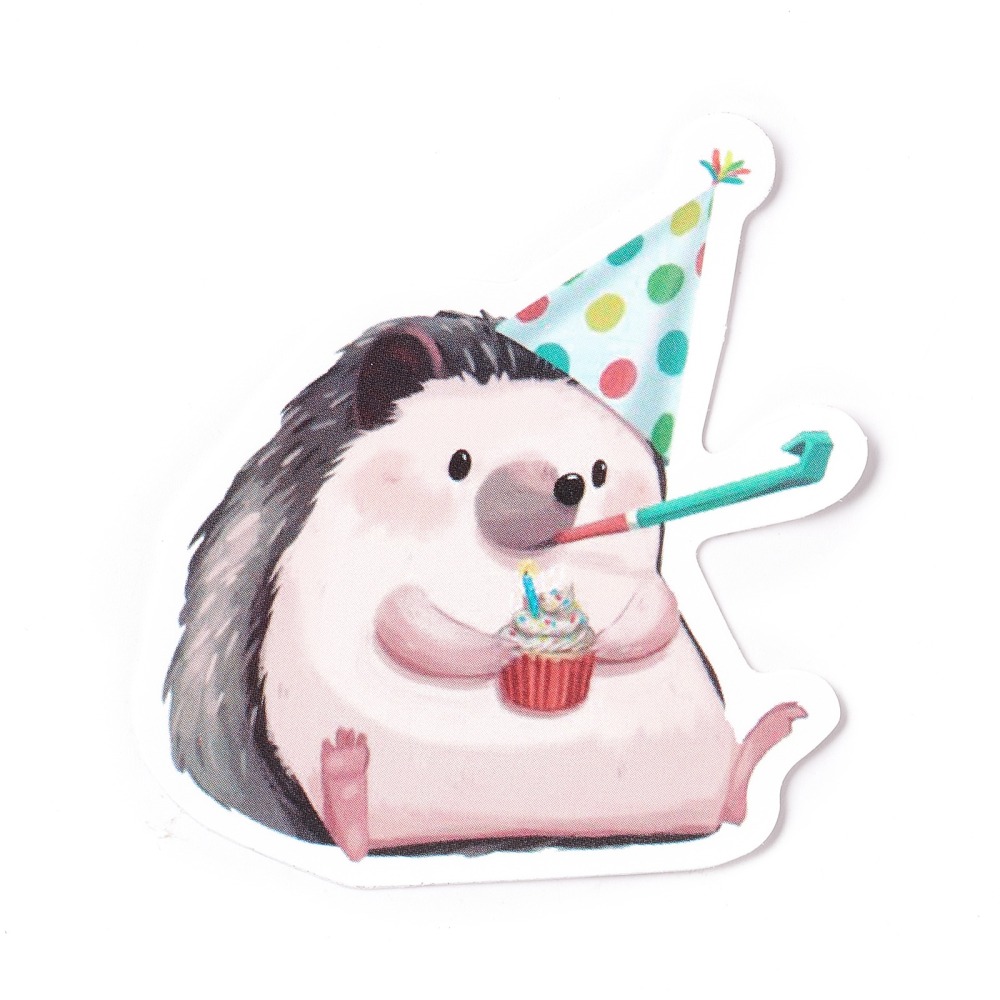 Набор наклеек, бумага, Ежики, размер 4-7 см, 50 шт