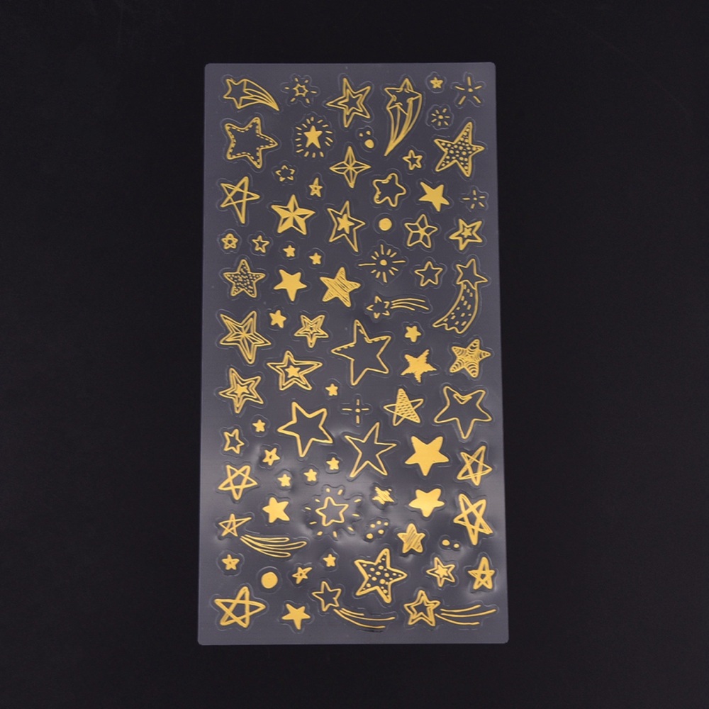 Наклейки Звездочки золотые, пленка, 23х11 см