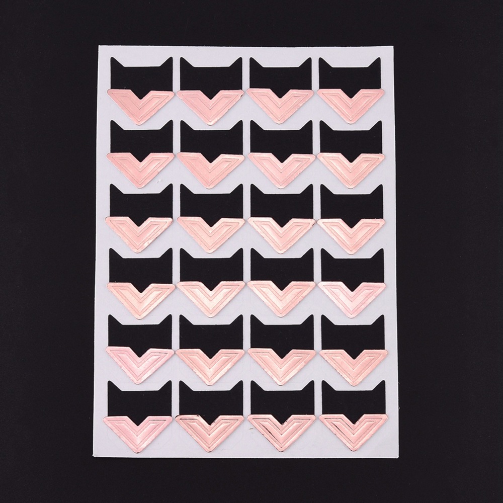 Лист наклейок, куточки для фотографій, чорно-рожевий, 12.5x9x0.07 мм, куточок 21x20 мм