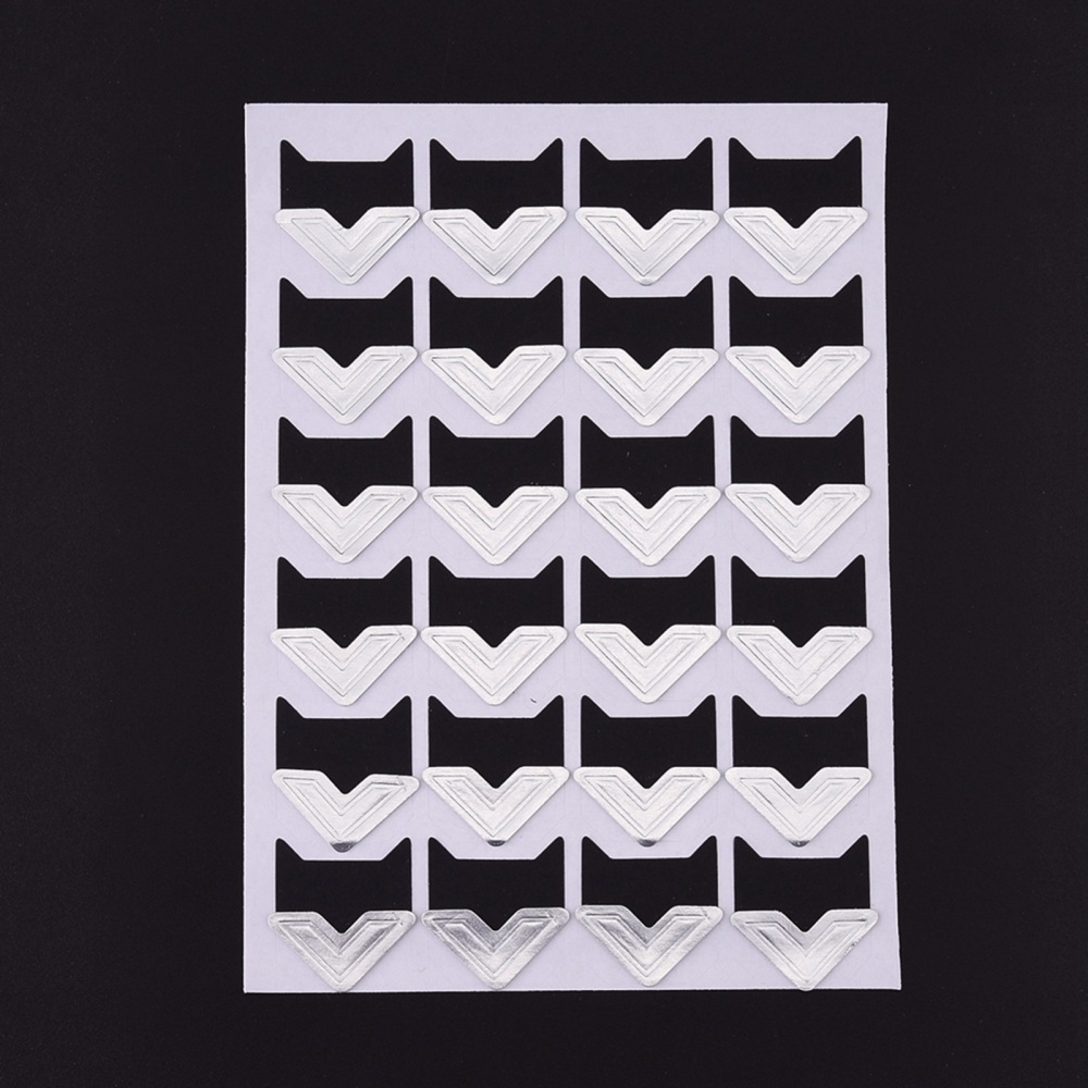Лист наклейок, куточки для фотографій, колір чорно-срібний, 12.5x9x0.07 мм, куточок 21x20 мм