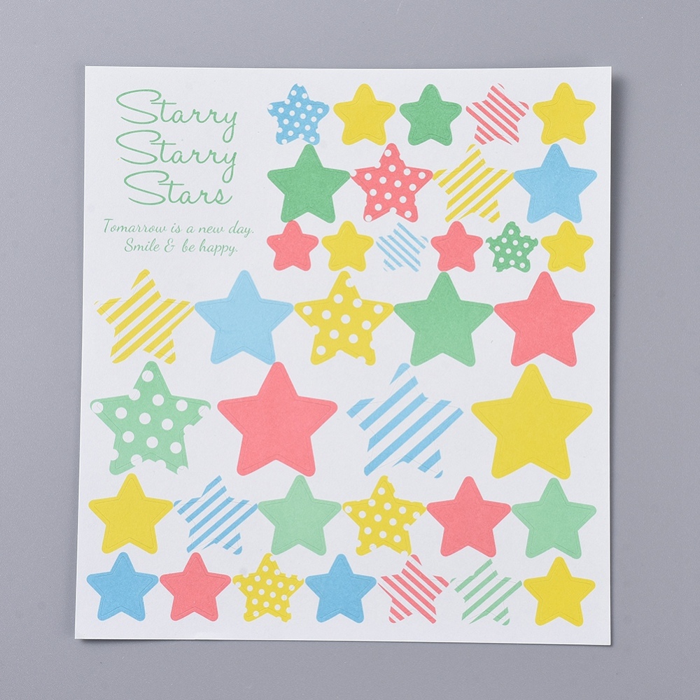 Лист наклеек Звезды цветные, 13.5x12.5 см