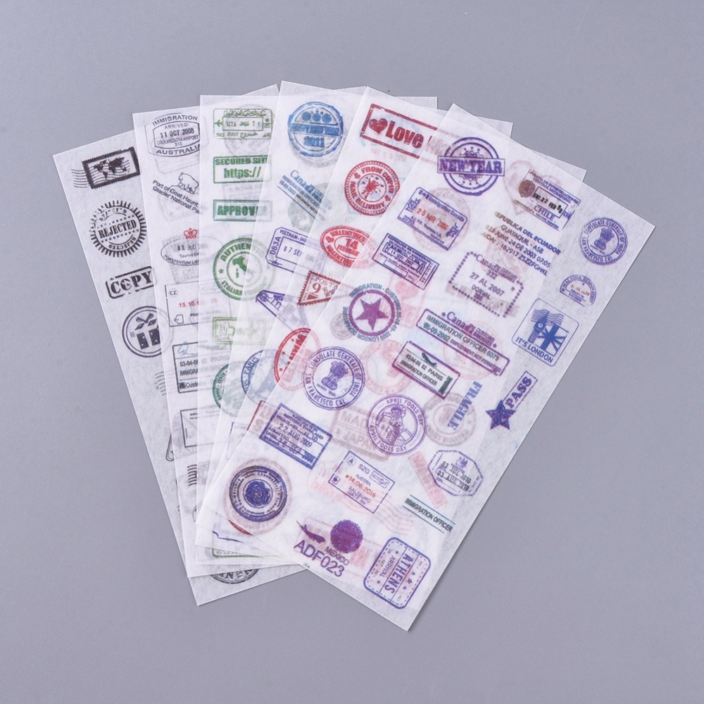 Набір наклейок стікерів Відбитки печаток, 16х8 см, 6 аркушів