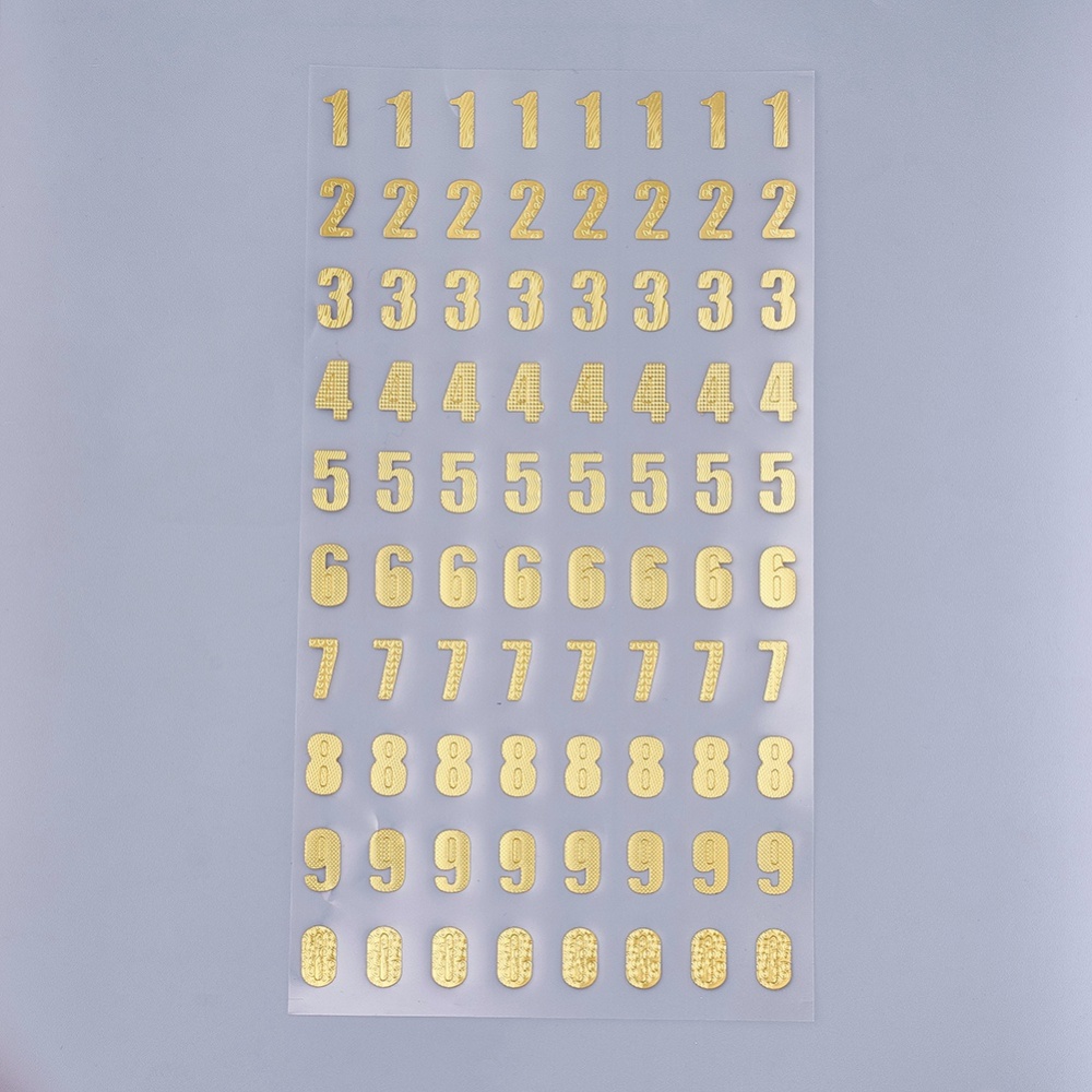 Набір наклейок, стікерів, Золоті арабські цифри, 17,1x9,6 см