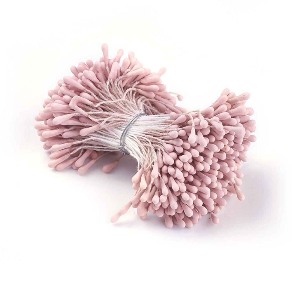 Набор тычинок для цветов, 30 шт, нежно-розовый, 62x2 мм