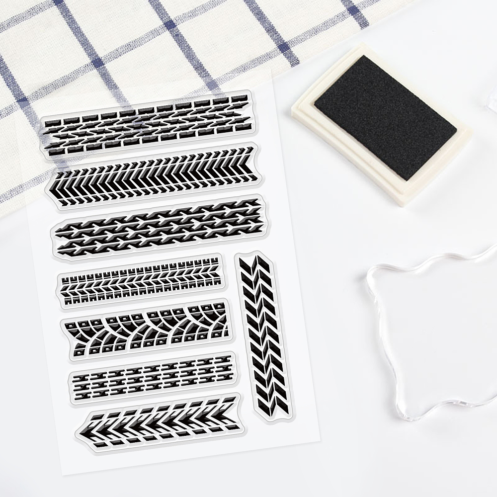 Силиконовый штамп Следы шин, 11х16 см