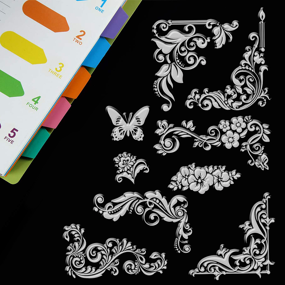 Силиконовый штамп Узоры уголки, 11х16 см