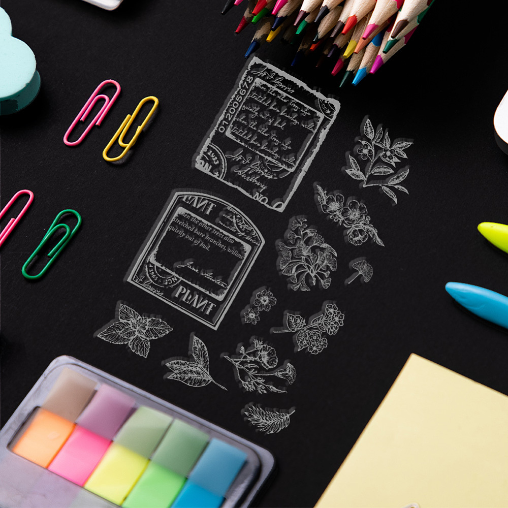 Силиконовый штамп Теги растительный мир, 11х16 см