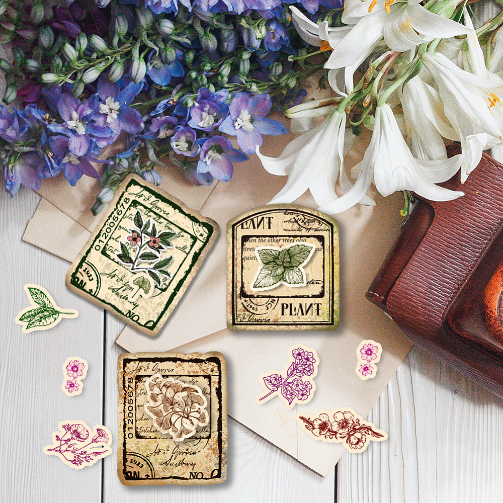 Силиконовый штамп Теги растительный мир, 11х16 см