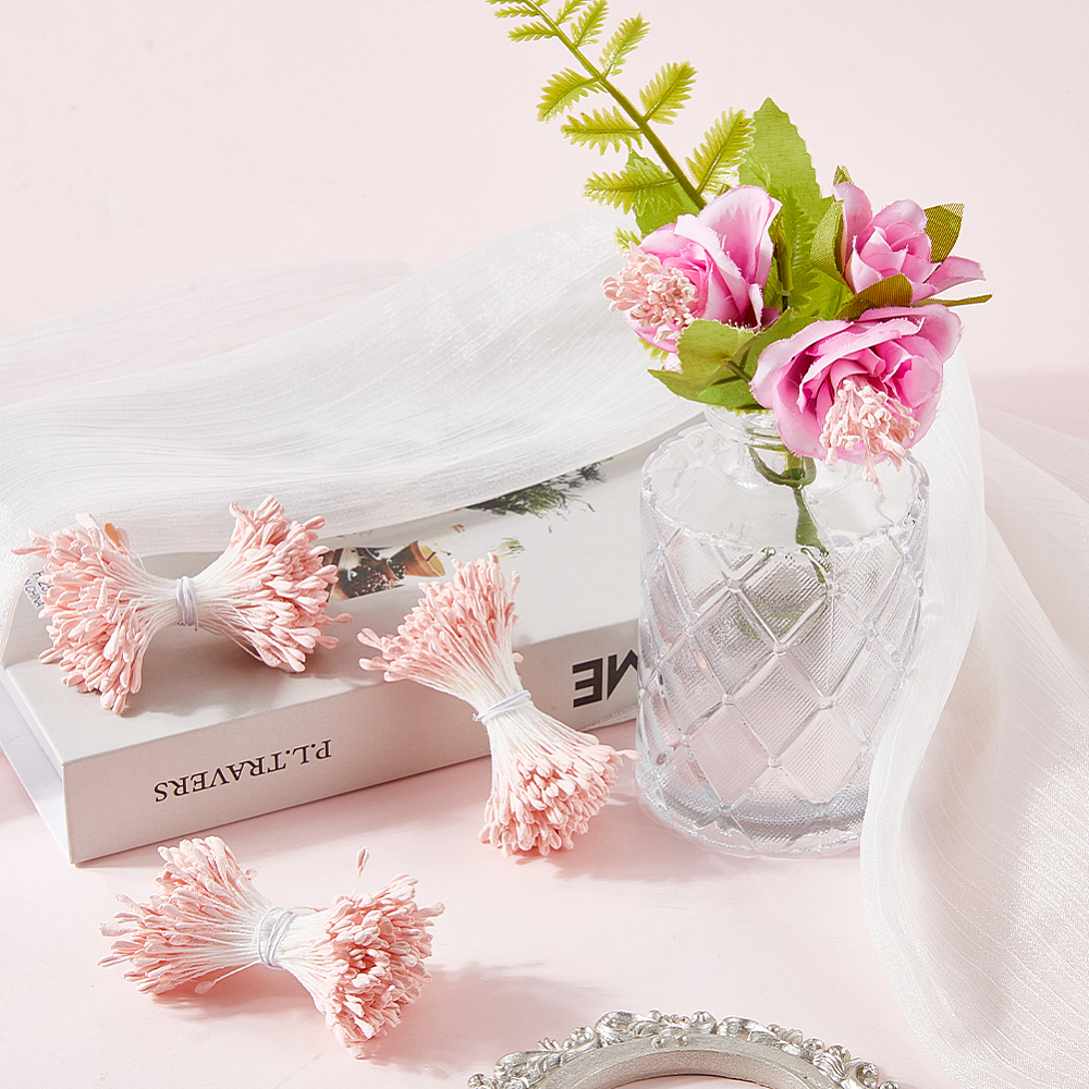 Набор тычинок для цветов, 30 веточек, розовый, 60x3х2 мм