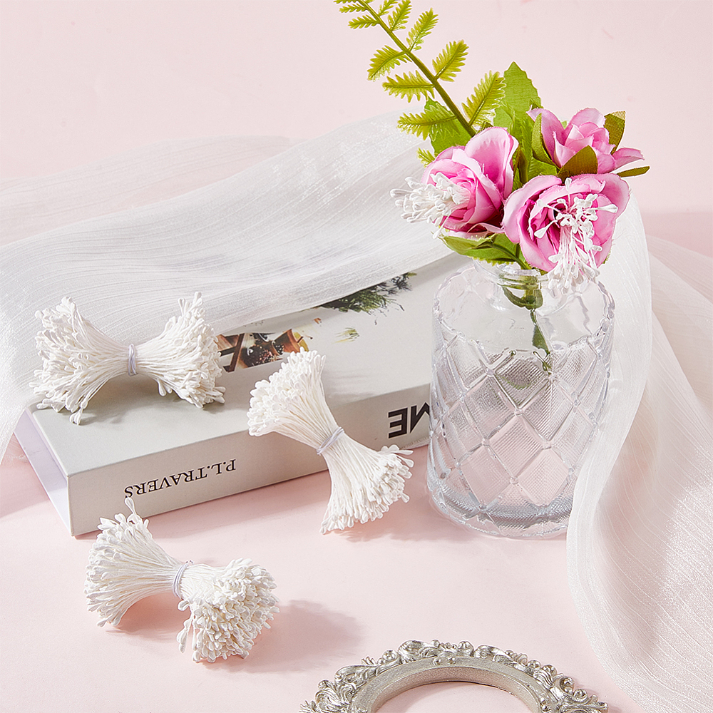 Набор тычинок для цветов, 30 веточек, белый, 60x3х2 мм