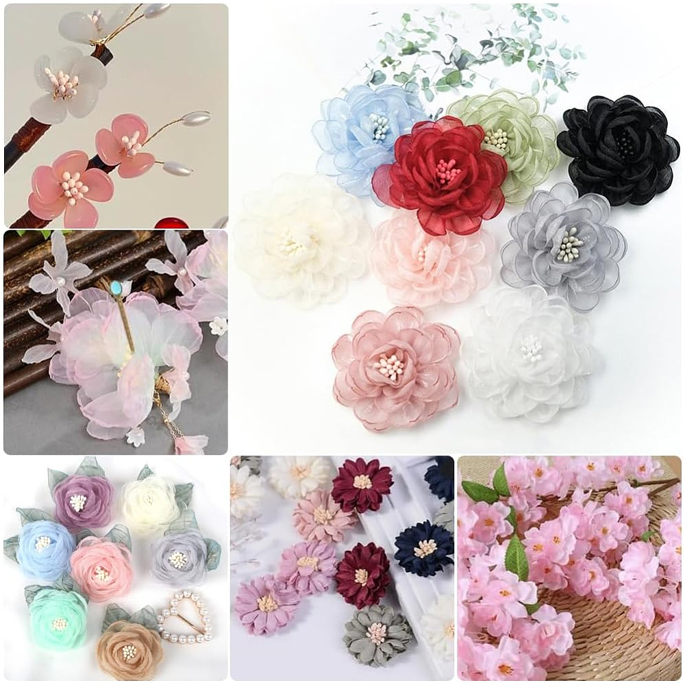 Набор тычинок для цветов, 30 веточек, белый, 60x3х2 мм