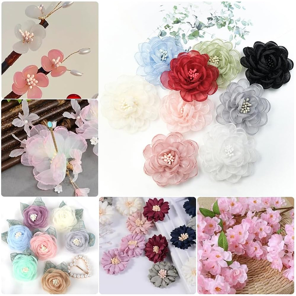 Набор тычинок для цветов, 30 веточек, желтый, 60x3х2 мм