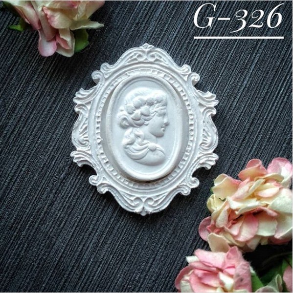 Прикраса з гіпсу, Камея 326, 48х40 мм, Decor Kram