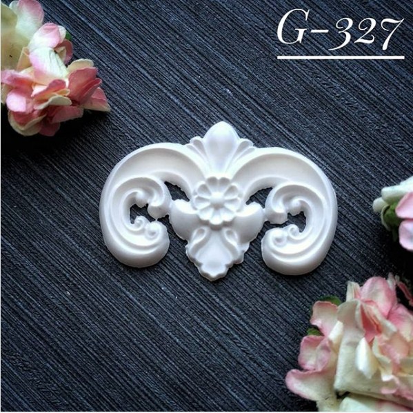 Украшение из гипса, Ажурный вензель 327, 54х36 мм, Decor Kram