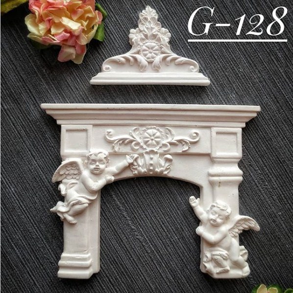 Украшение из гипса, Арка с ангелочками, 100х90 мм, Decor Kram