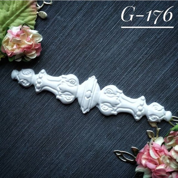 Украшение из гипса, Вензель, 125х30 мм, Decor Kram