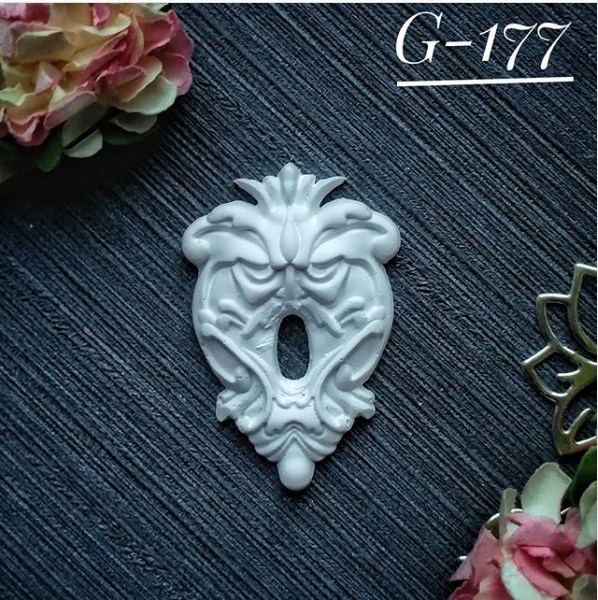 Украшение из гипса, Ажурный вензель 177, 45х30 мм, Decor Kram