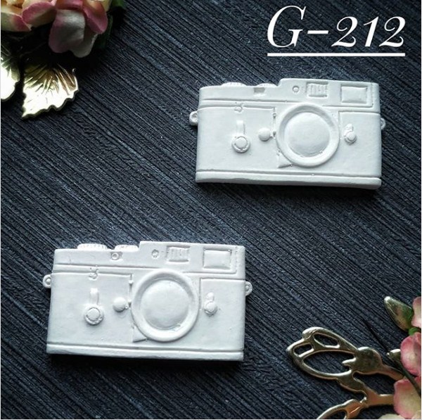 Набор украшений из гипса, Фотоаппарат, 2 шт, 21х38 мм, Decor Kram