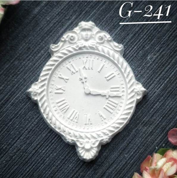 Украшение из гипса, Винтажные часы 241, 60х50 мм, Decor Kram