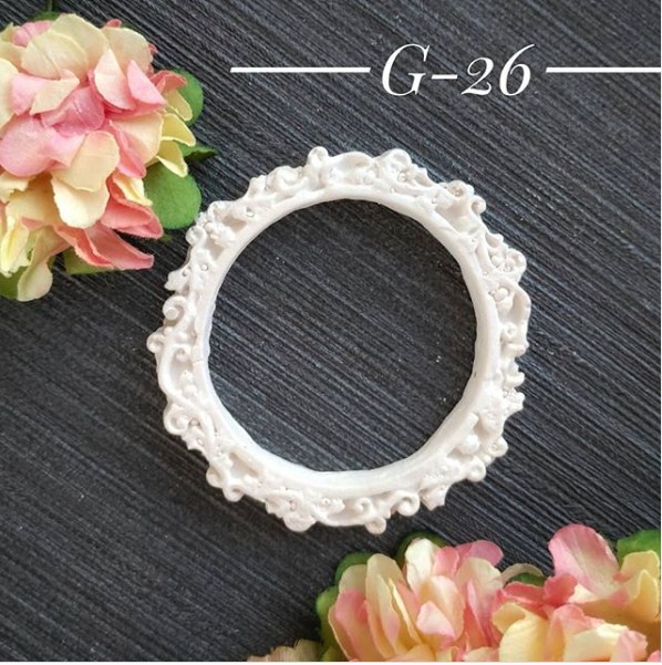 Украшение из гипса, Ажурный круглый вензель 26, 48 мм, Decor Kram
