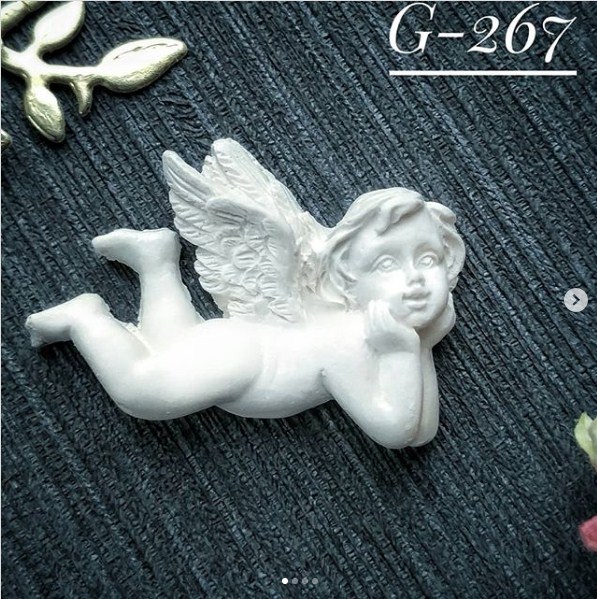 Украшение из гипса, Ангел 267, 38х25 мм, Decor Kram