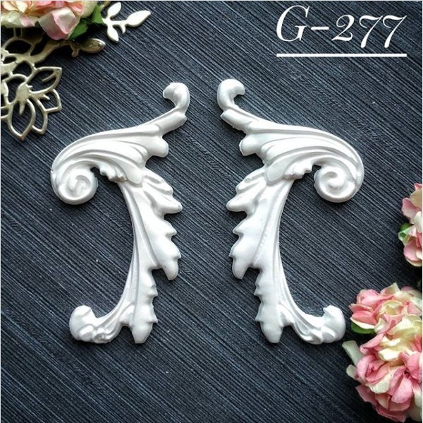 Набор украшений из гипса, Вензель 277, 2 шт, 80х55 мм, Decor Kram