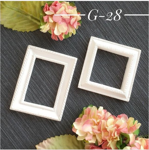 Набор украшений из гипса, Рамочки, 2 шт 44х44 мм, 52х40 мм, Decor Kram