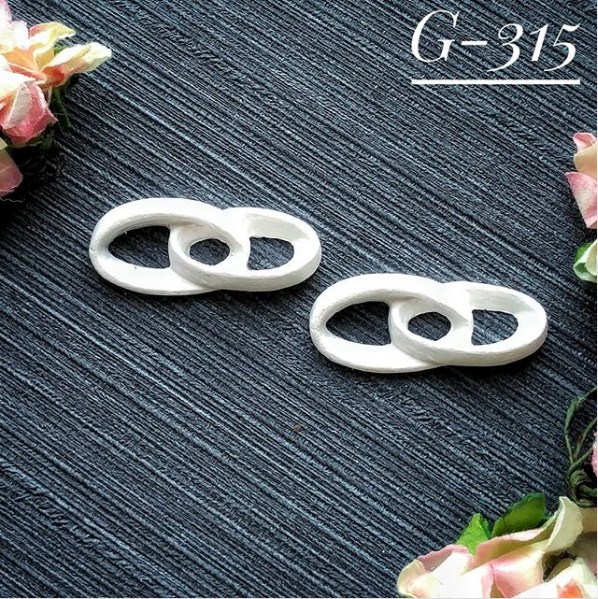 Набор украшений из гипса, Кольца 315, 2 шт, 33х15 мм, Decor Kram