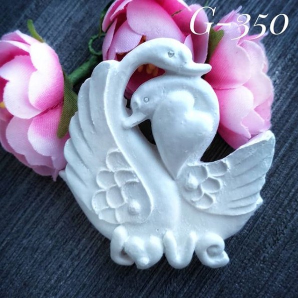 Прикраса з гіпсу, Лебеді Love, 60х55 мм, Decor Kram