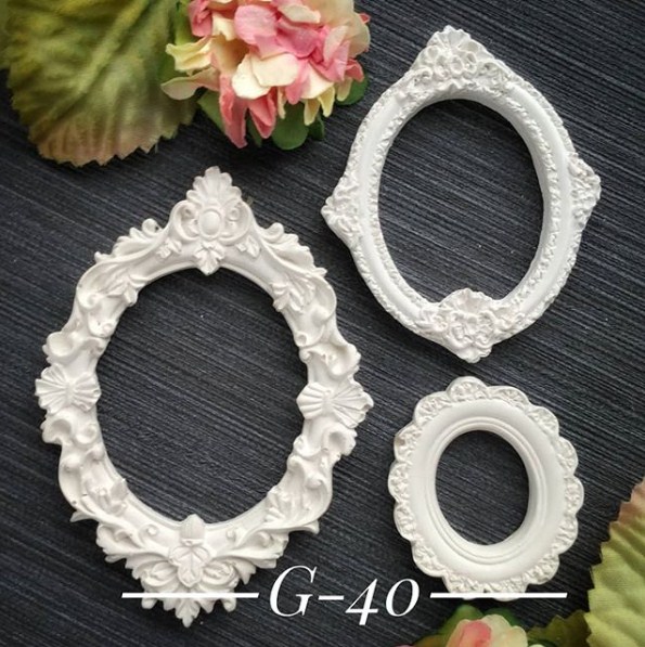Набор украшений из гипса, Рамочки 3 шт, 75х55, 55х45, 35х30 мм, Decor Kram