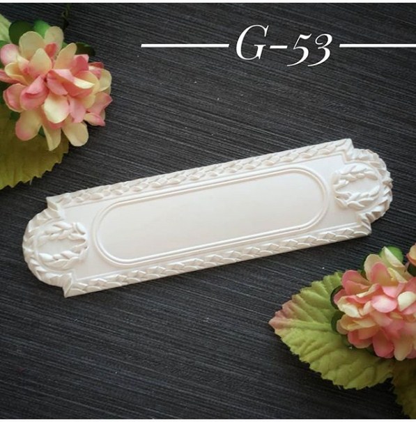 Украшение из гипса, Вензель 53, 115х32 мм, Decor Kram