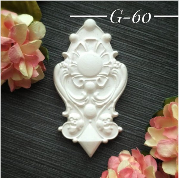 Украшение из гипса, Вензель 60, 63х34 мм, Decor Kram