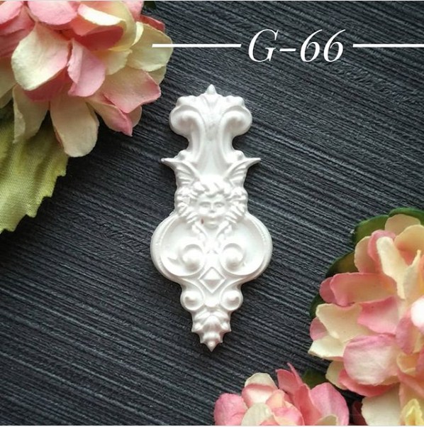 Украшение из гипса, Вензель 66, 40х20 мм, Decor Kram