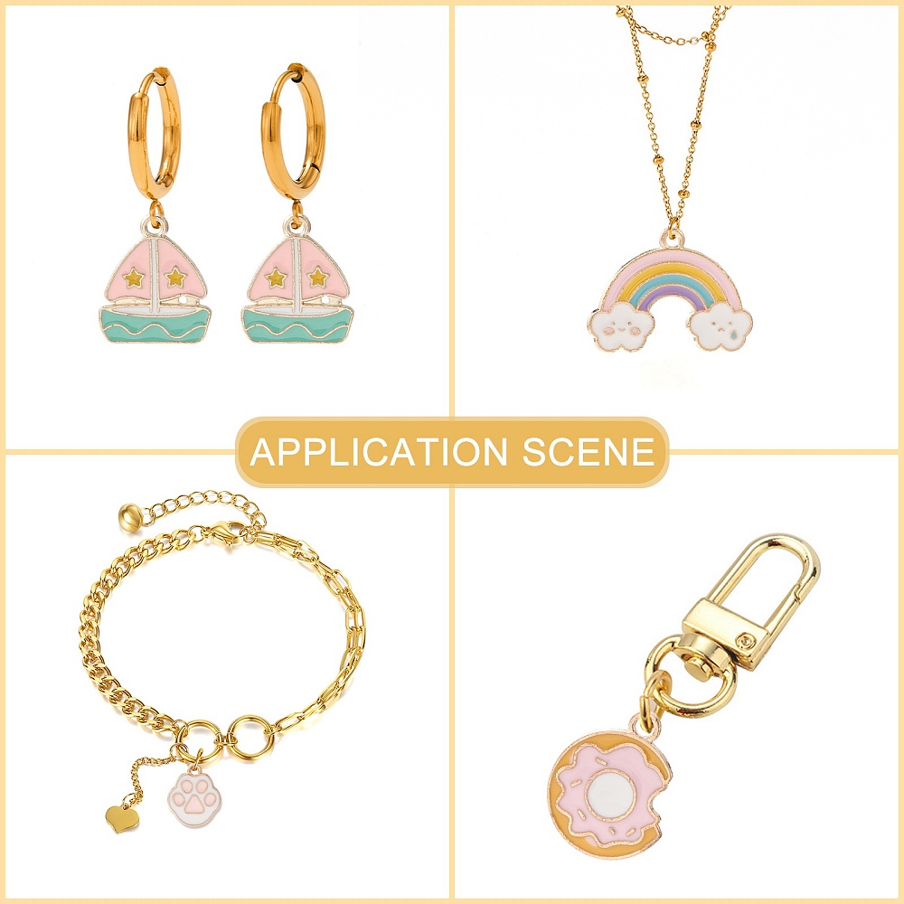 Набор подвесок Детский мир, светлое золото, 8 штук, 15-25 мм