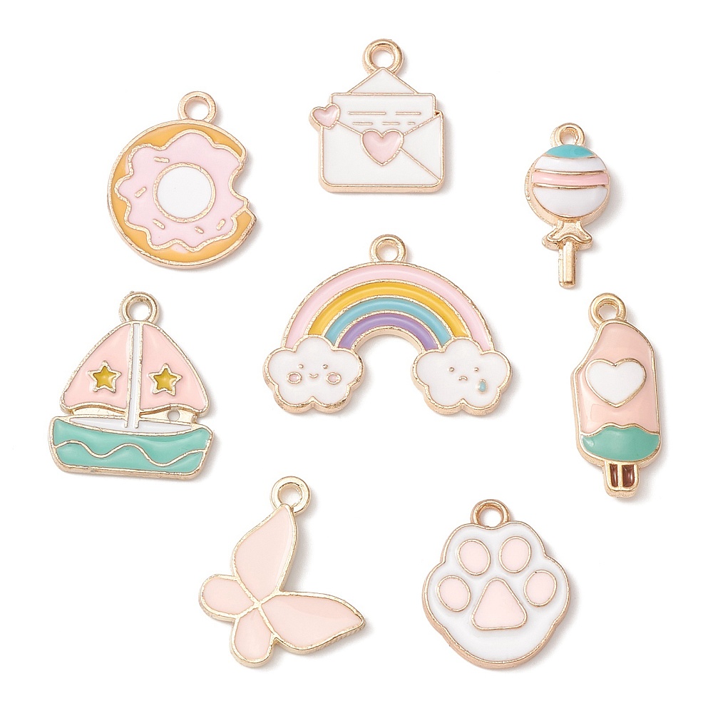 Набор подвесок Детский мир, светлое золото, 8 штук, 15-25 мм