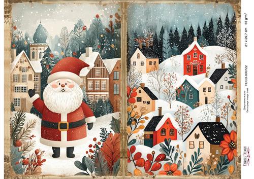 Декупажна карта Різдвяна казка #722, 21x29,7см, Фабрика Декору
