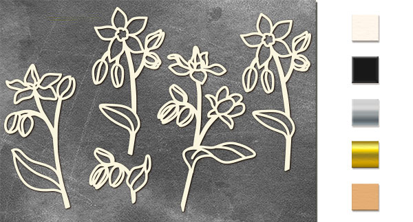Набір чіпбордів, Summer botanical diary, # 689, бежевий, 10х15 см, Фабрика Декору