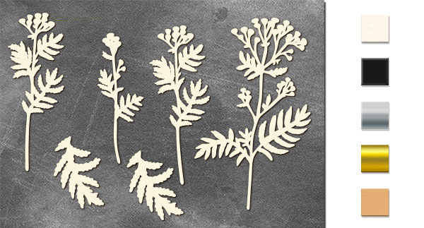Набір чіпбордів, Summer botanical diary, # 690, бежевий, 10х15 см, Фабрика Декору