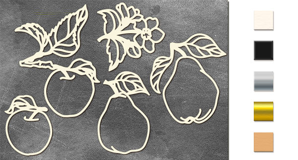 Набір чіпбордів, Summer botanical diary, # 692, бежевий, 10х15 см, Фабрика Декору