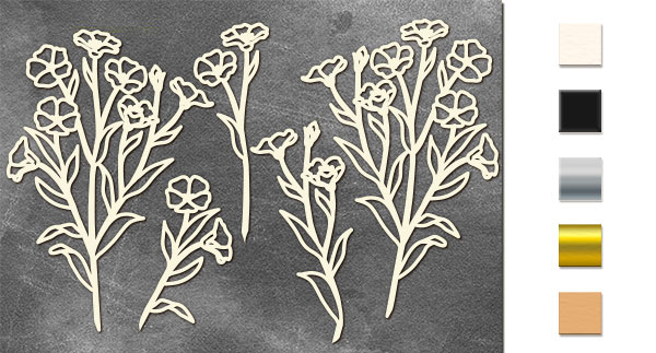 Набор чипбордов, Summer botanical diary, #694, бежевый, 10х15 см, Фабрика Декора